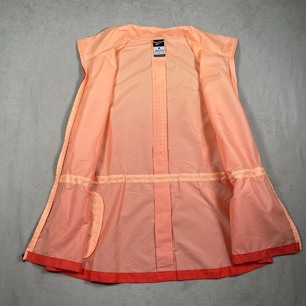 Nike Gradient Reflective Running Vest Womens Large‎ Ombre Orange Full Zip/Pocket - Picture 3 of 10